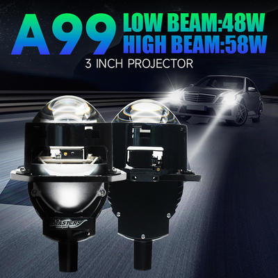 Masters A99  High Low Beam 58W 5800 Lumens 6000K DC9-16V 3 inch  Projector