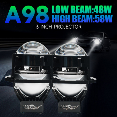 Masters A98 High Low Beam 58W 5800 Lumens 6000k DC9-16V 3 inch Projector