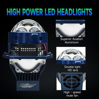 Masters A100 Lens LED Laser / Hi / Lo Beam 90W 9000 Lumens 3 Inch Dual Laser Projector