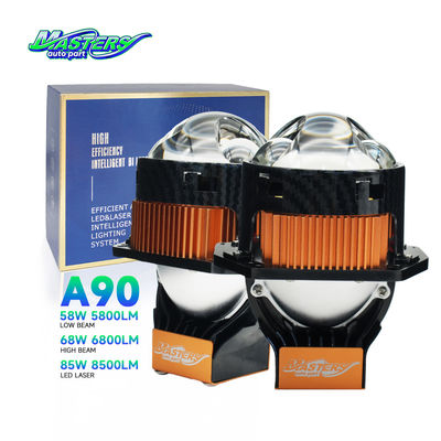 Masters A90 Lens LED Laser/Hi/Lo Beam 85W 8500 Lumens 3 cali Projektor podwójny laserowy