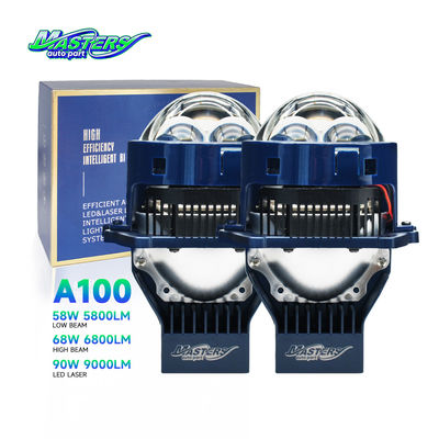Masters A100 Lens LED Laser / Hi / Lo Beam 90W 9000 lumens 3 cali Projektor podwójny laserowy